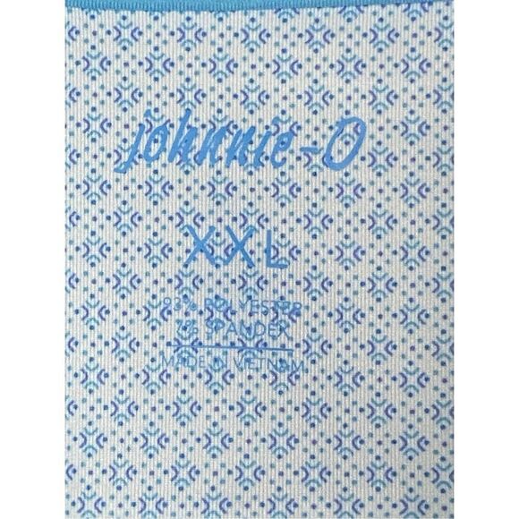Johnnie-O Mens Light Blue Patterned Performance Golf Polo Shirt Size 2XL - Picture 6 of 7